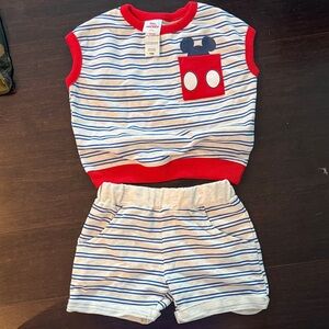 Disney Mickey Mouse Red and Blue Striped Toddler Top